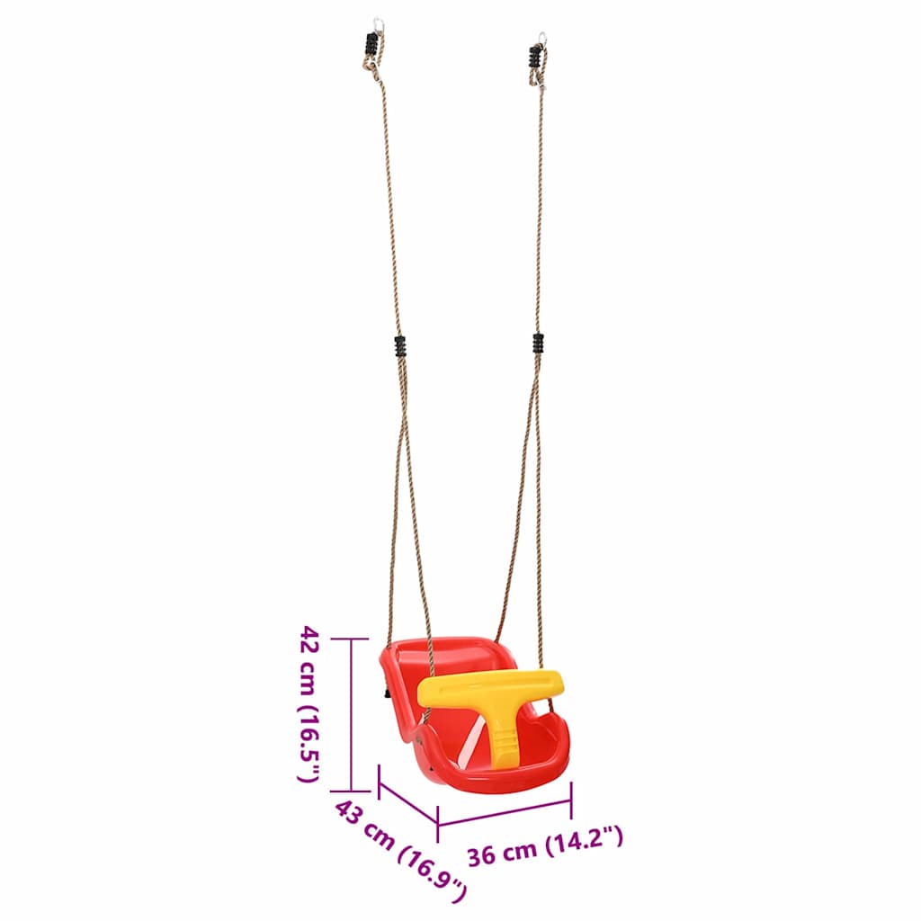 vidaXL Baby Swings 2 pcs Red 36 x 43 x 42 cm Plastic