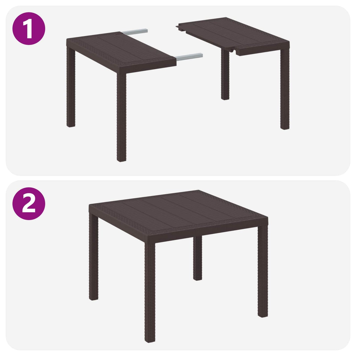 Garden Table Brown 100 x 100 x 73 cm Poly Rattan