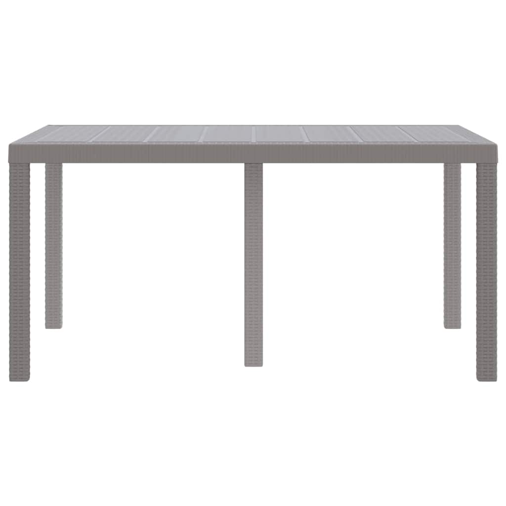 Garden Table Light Grey 150 x 100 x 73 cm Poly Rattan