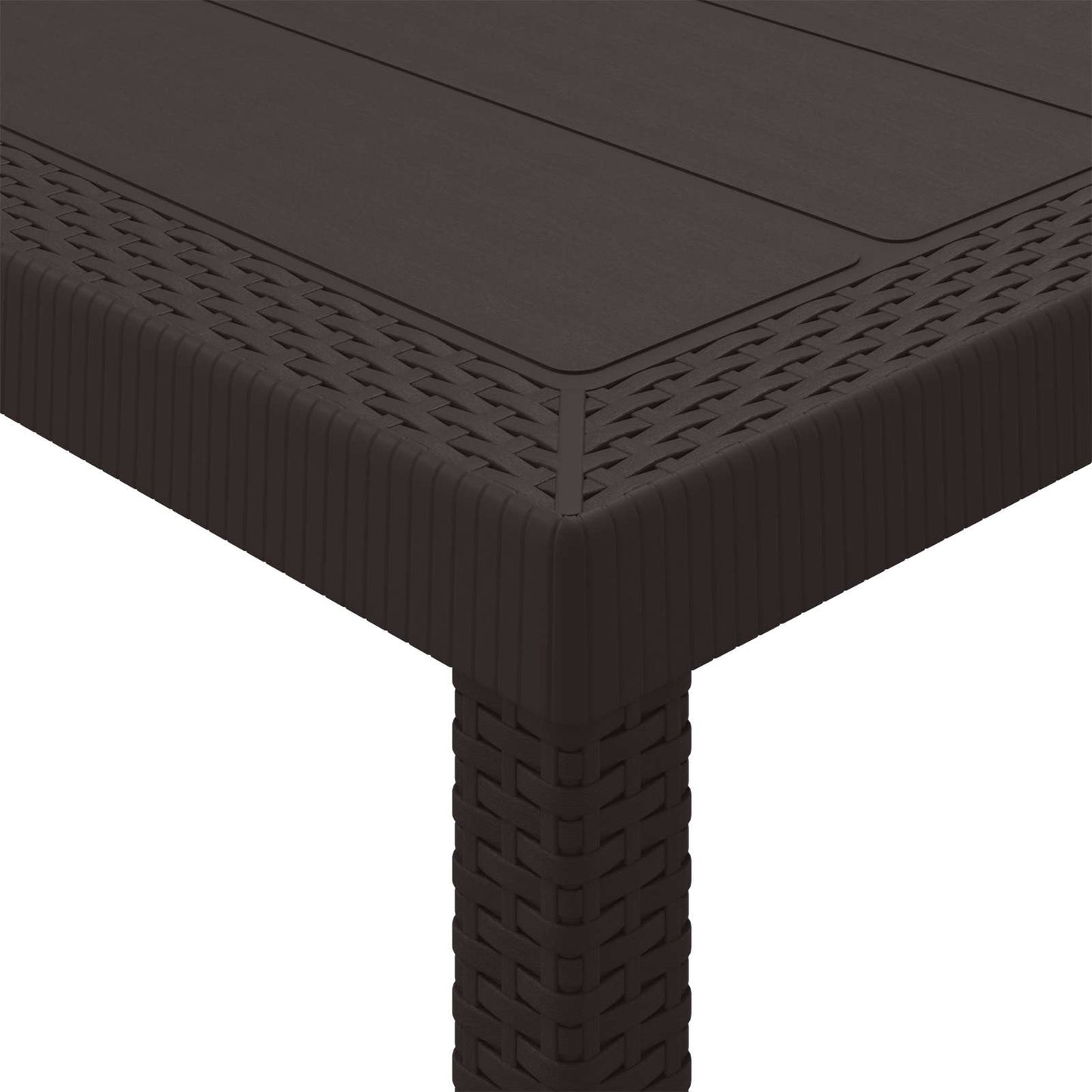 Garden Table Brown 200 x 100 x 73 cm Poly Rattan