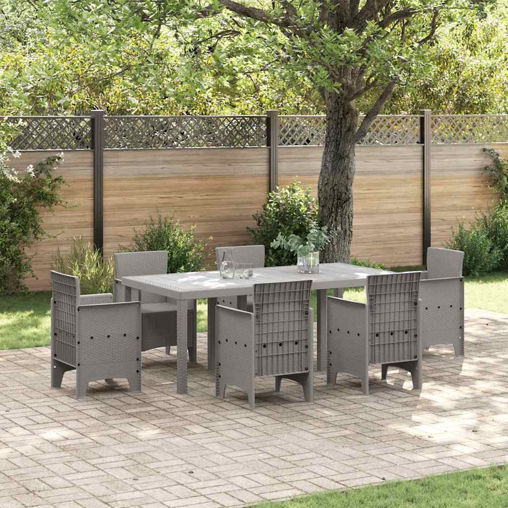 Garden Table Light Grey 200 x 100 x 73 cm Poly Rattan