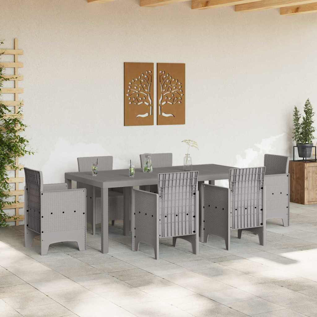 Garden Table Light Grey 200 x 100 x 73 cm Poly Rattan