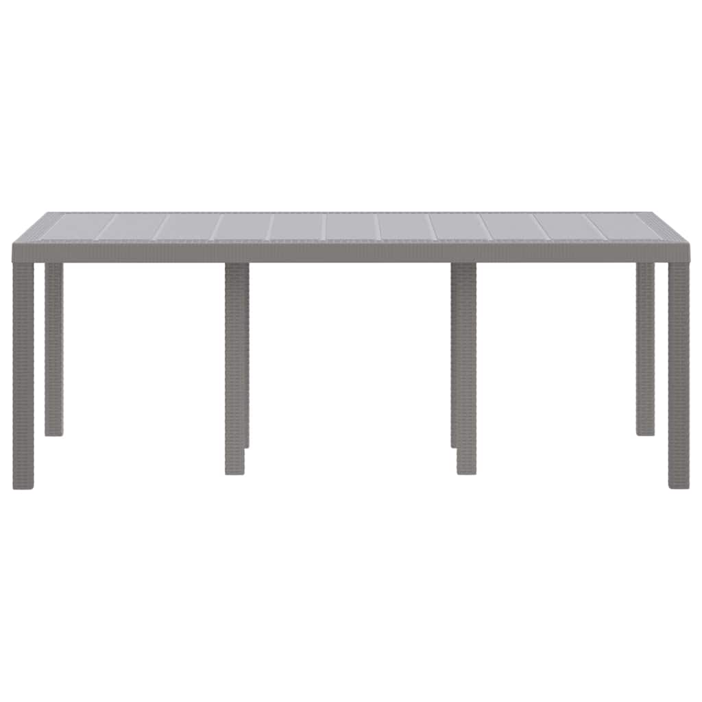 Garden Table Light Grey 200 x 100 x 73 cm Poly Rattan