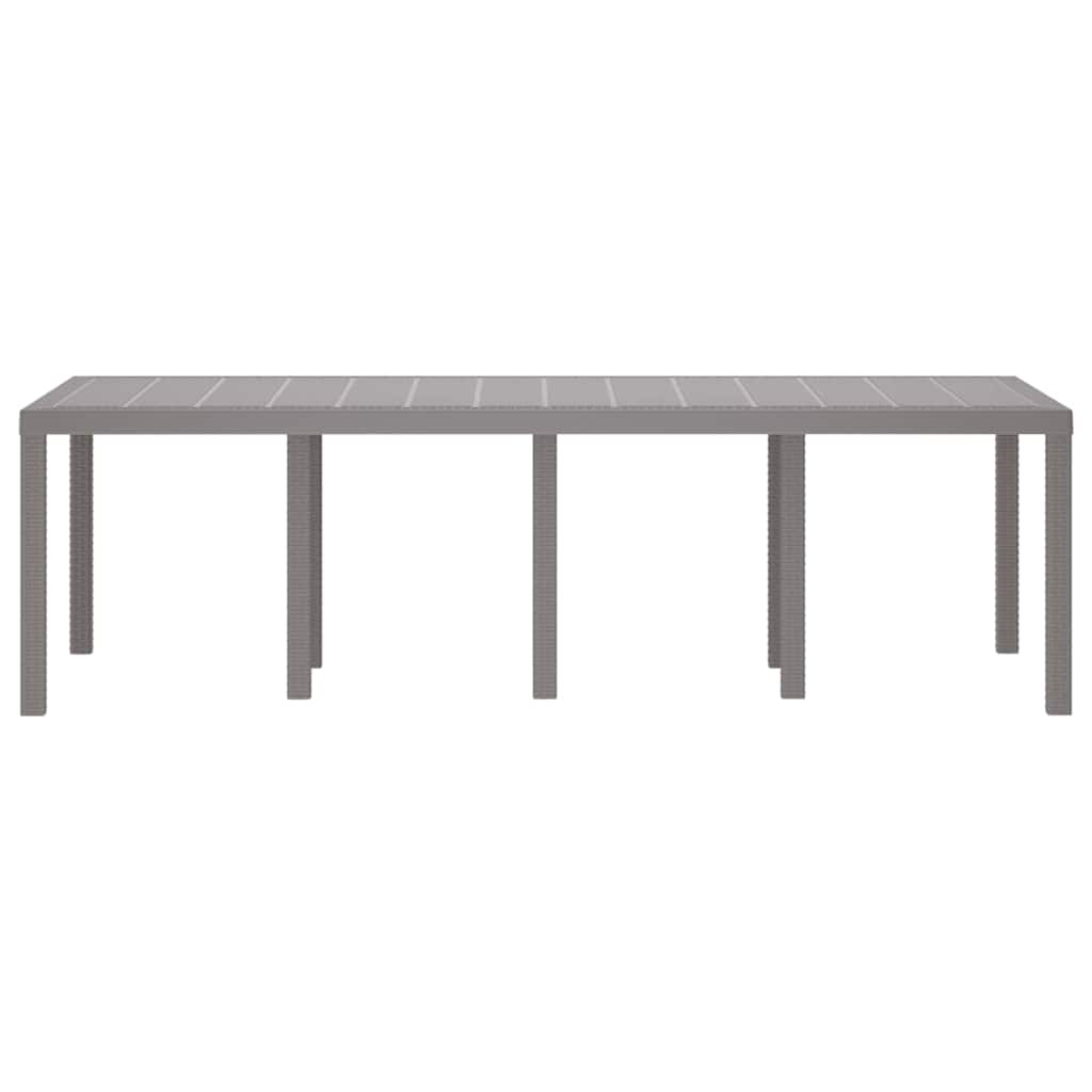 Garden Table Light Grey 250 x 100 x 73 cm Poly Rattan