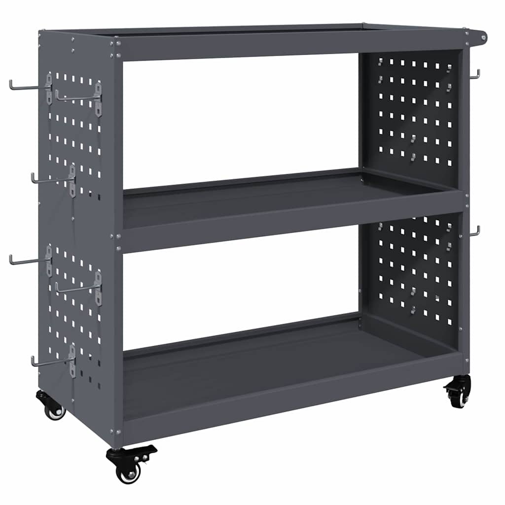 vidaXL Tool Trolley Anthracite 75 x 35 x 73 cm Cold-rolded steel