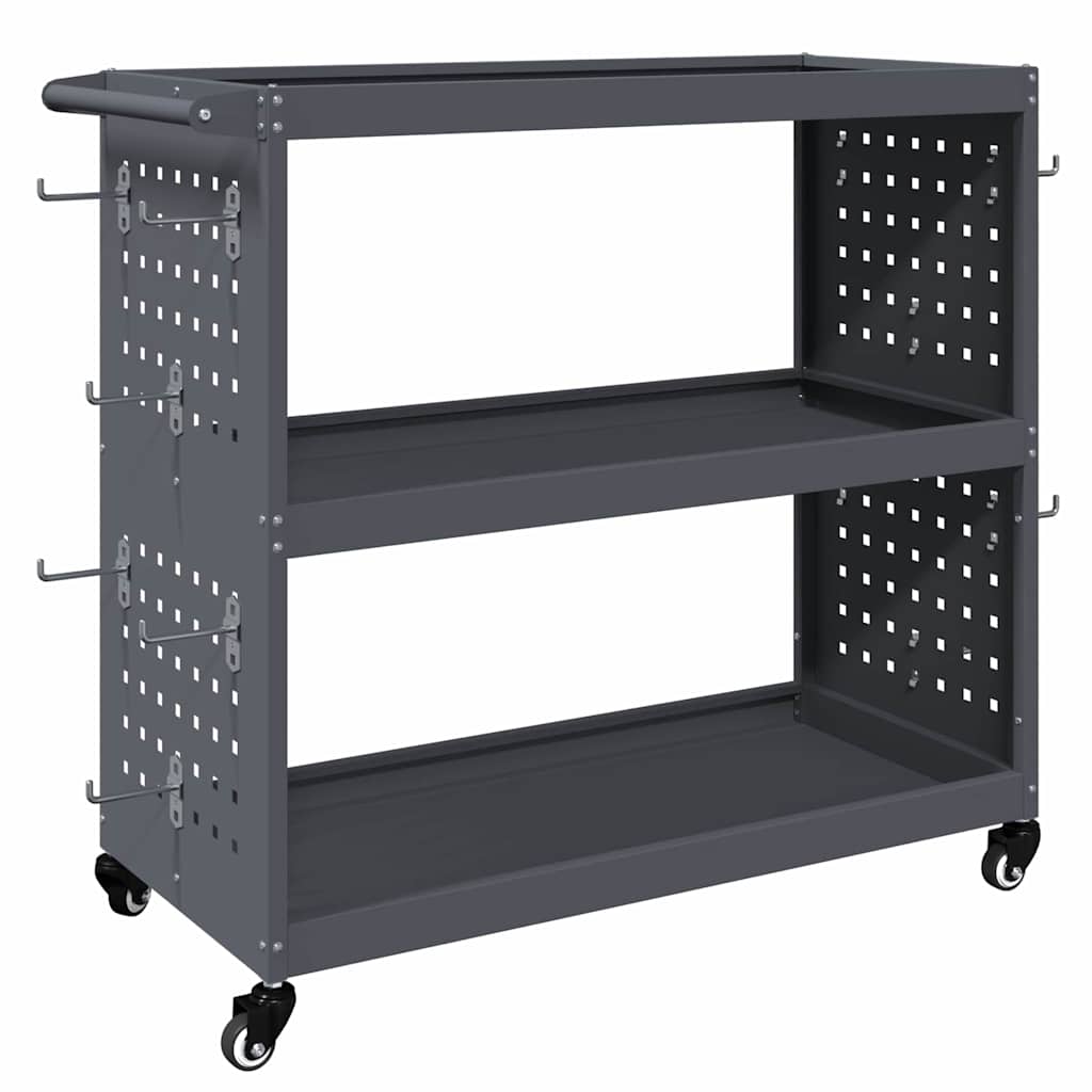 vidaXL Tool Trolley Anthracite 75 x 35 x 73 cm Cold-rolded steel