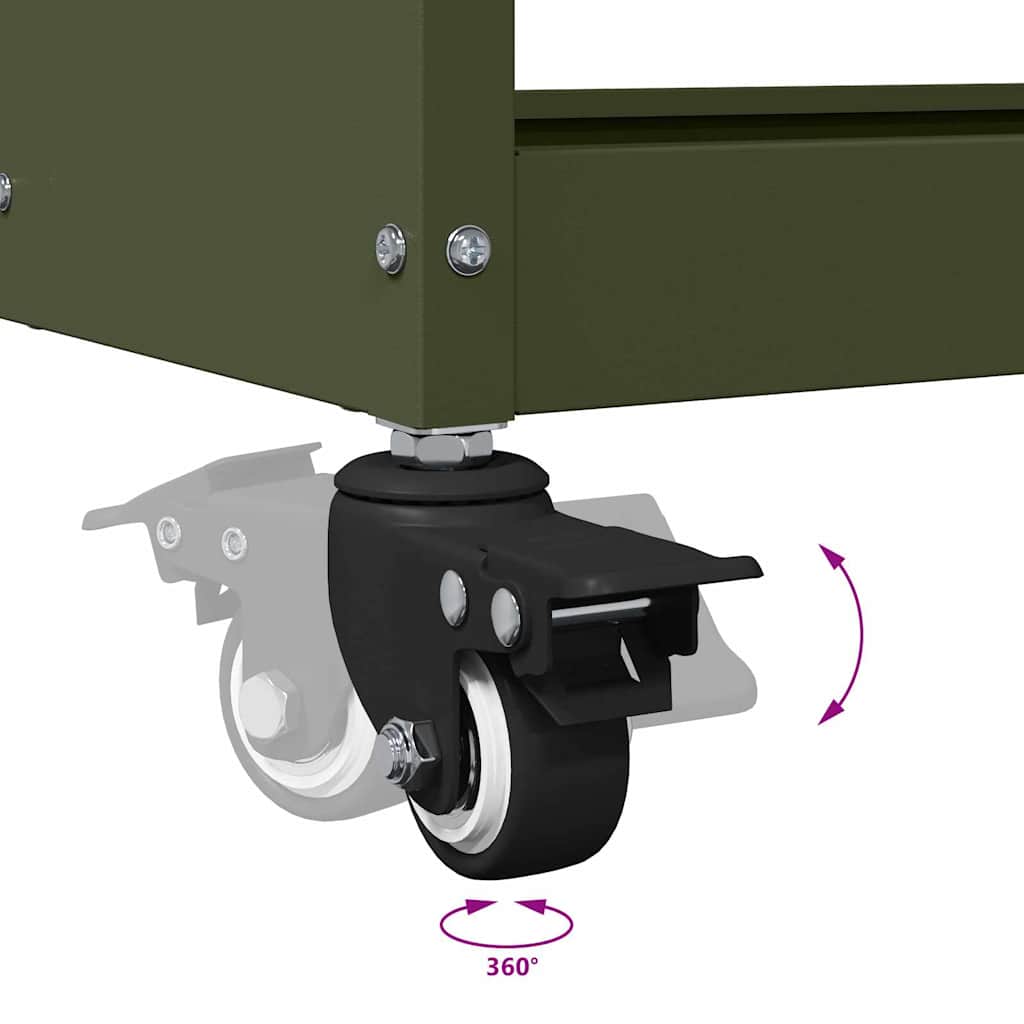 Tool Trolley Olive Green 65 x 35 x 111 cm Cold-rolled Steel