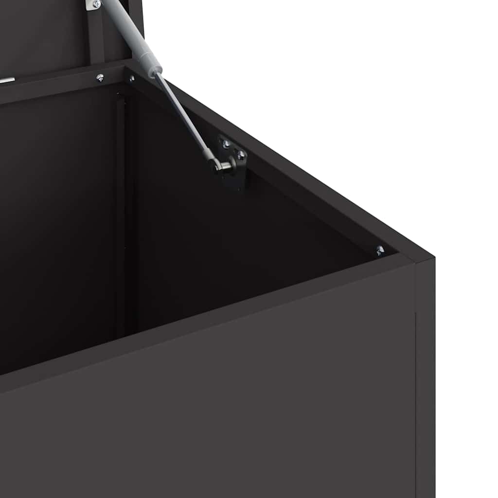 Garden Storage Cushion Box Steel 100 x 50.5 x 50 cm 220 Black
