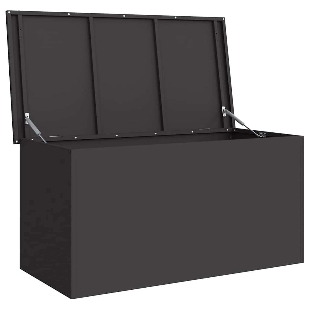 Garden Storage Cushion Box Steel 100 x 50.5 x 50 cm 220 Black