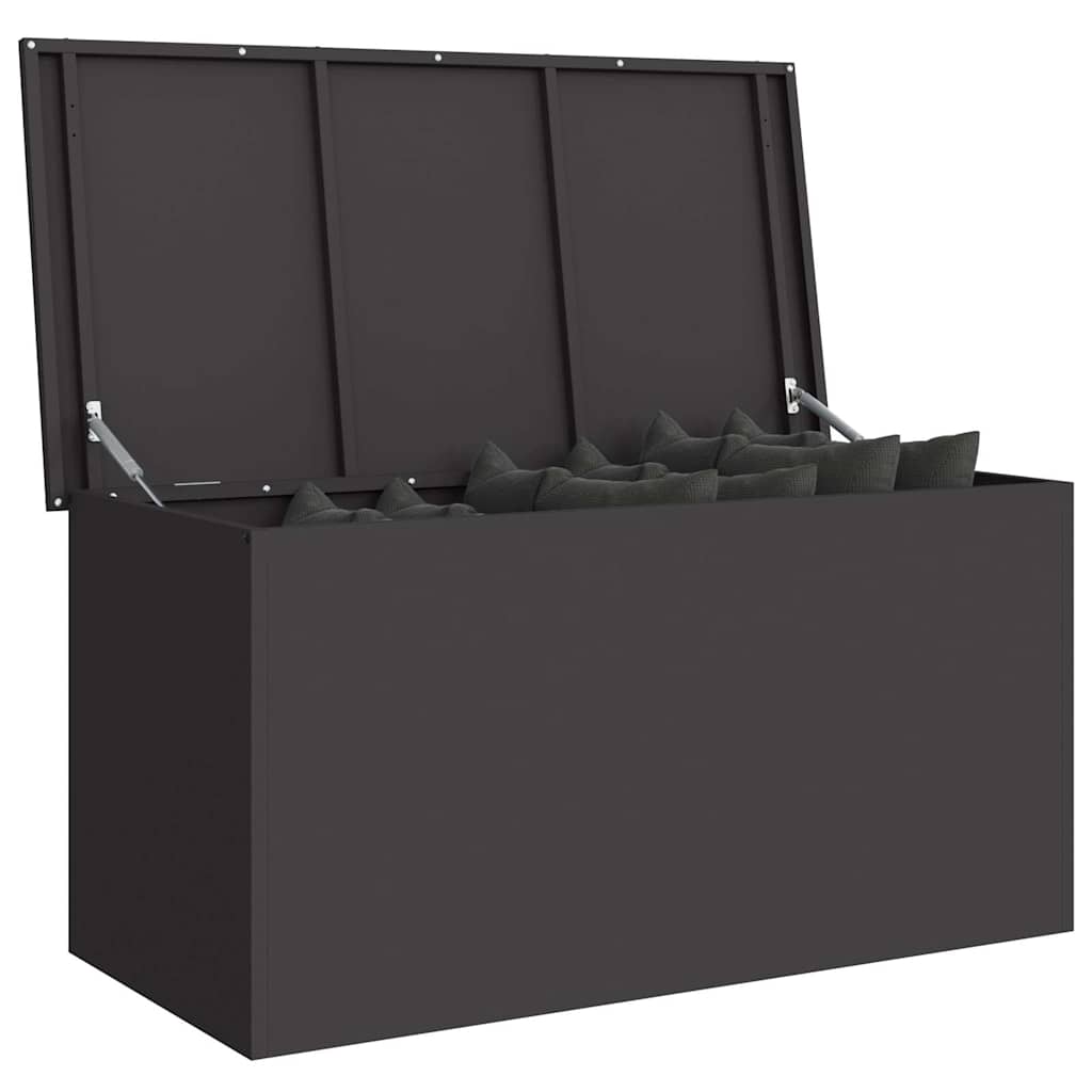 Garden Storage Cushion Box Steel 100 x 50.5 x 50 cm 220 Black