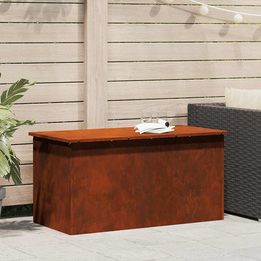 Outdoor Storage Box Rusty 100 x 50.5 x 50 cm Steel