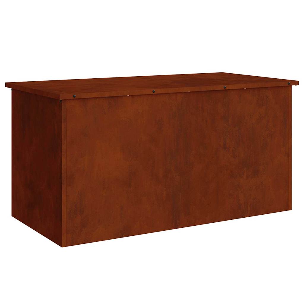 Garden Storage Cushion Box Steel 100 x 50.5 x 50 cm 220 Rusty