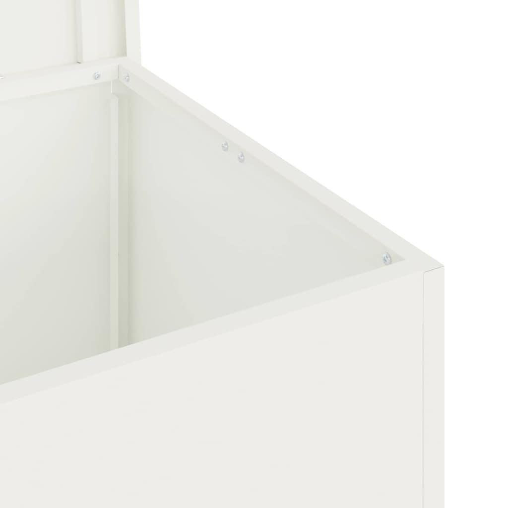 Garden Storage Cushion Box Steel 80 x 50.5 x 50 cm 220 White