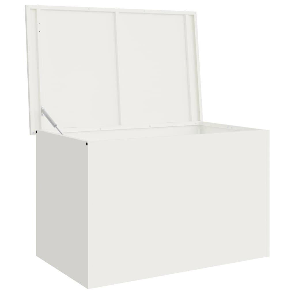 Garden Storage Cushion Box Steel 80 x 50.5 x 50 cm 220 White