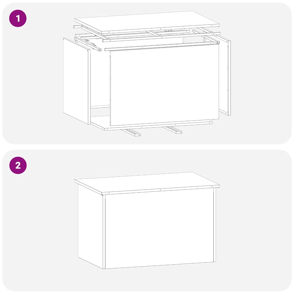 Garden Storage Cushion Box Galvanised Steel 80 x 50.5 x 50 cm