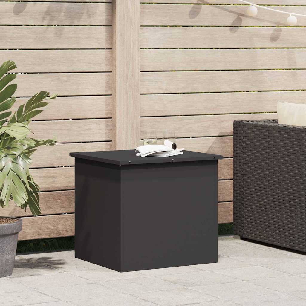 Garden Storage Cushion Box Steel 55 x 50.5 x 50 cm 117 L Black