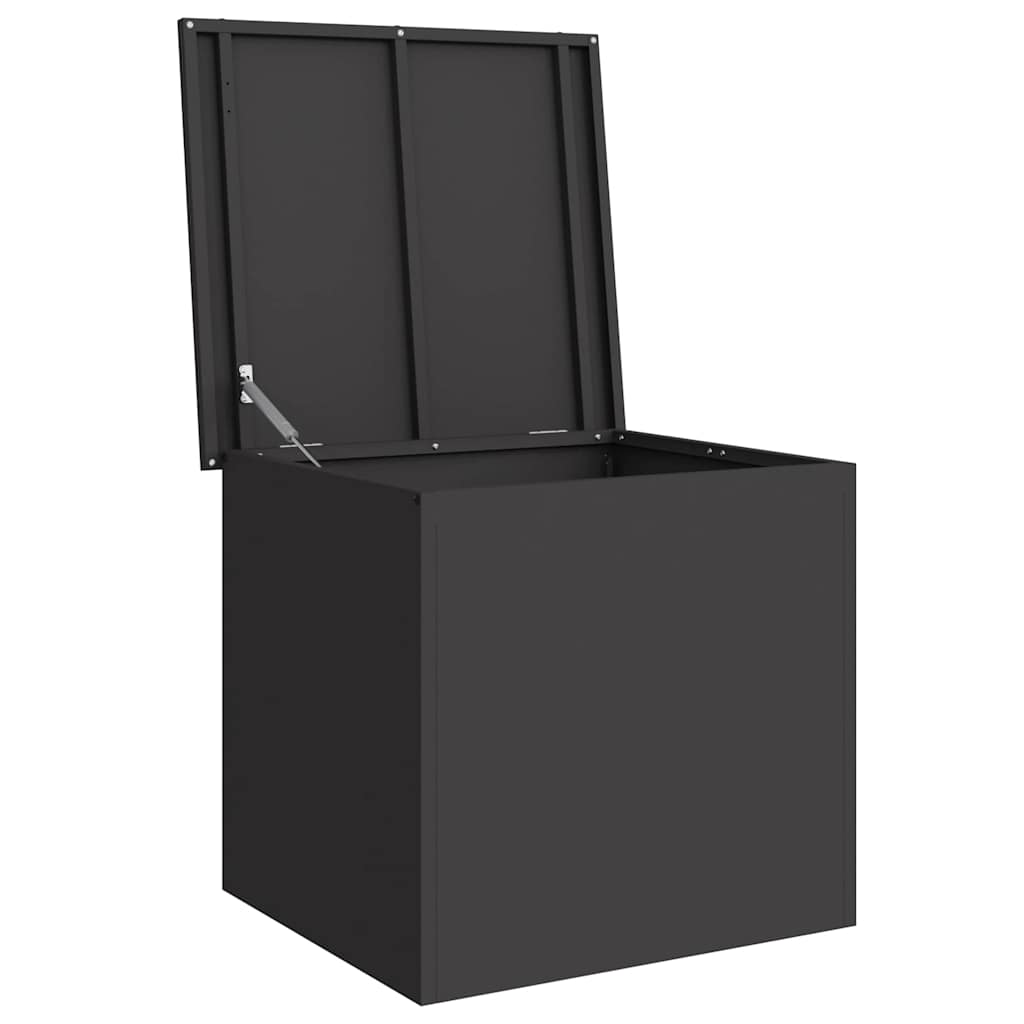 Garden Storage Cushion Box Steel 55 x 50.5 x 50 cm 117 L Black