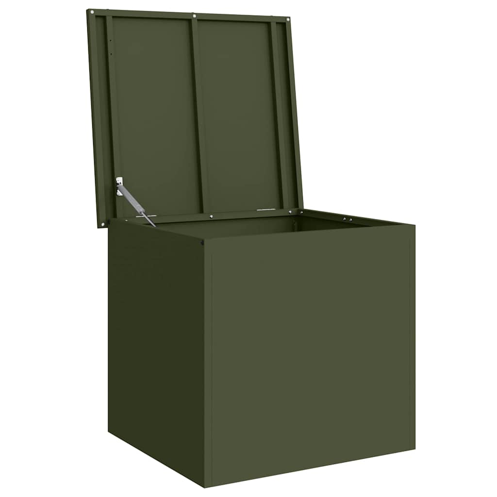 Outdoor Storage Box Olive Green 55 x 50.5 x 50 cm Steel