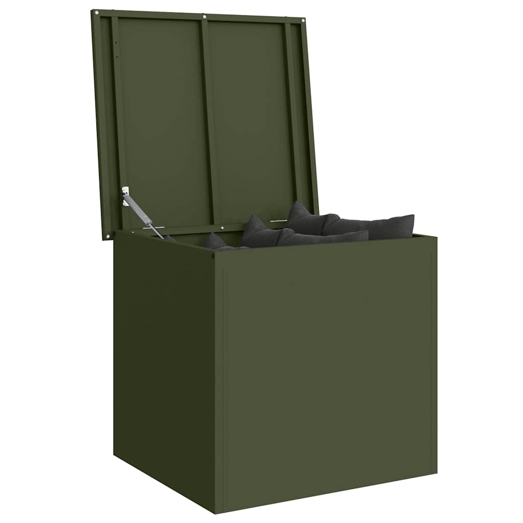Outdoor Storage Box Olive Green 55 x 50.5 x 50 cm Steel