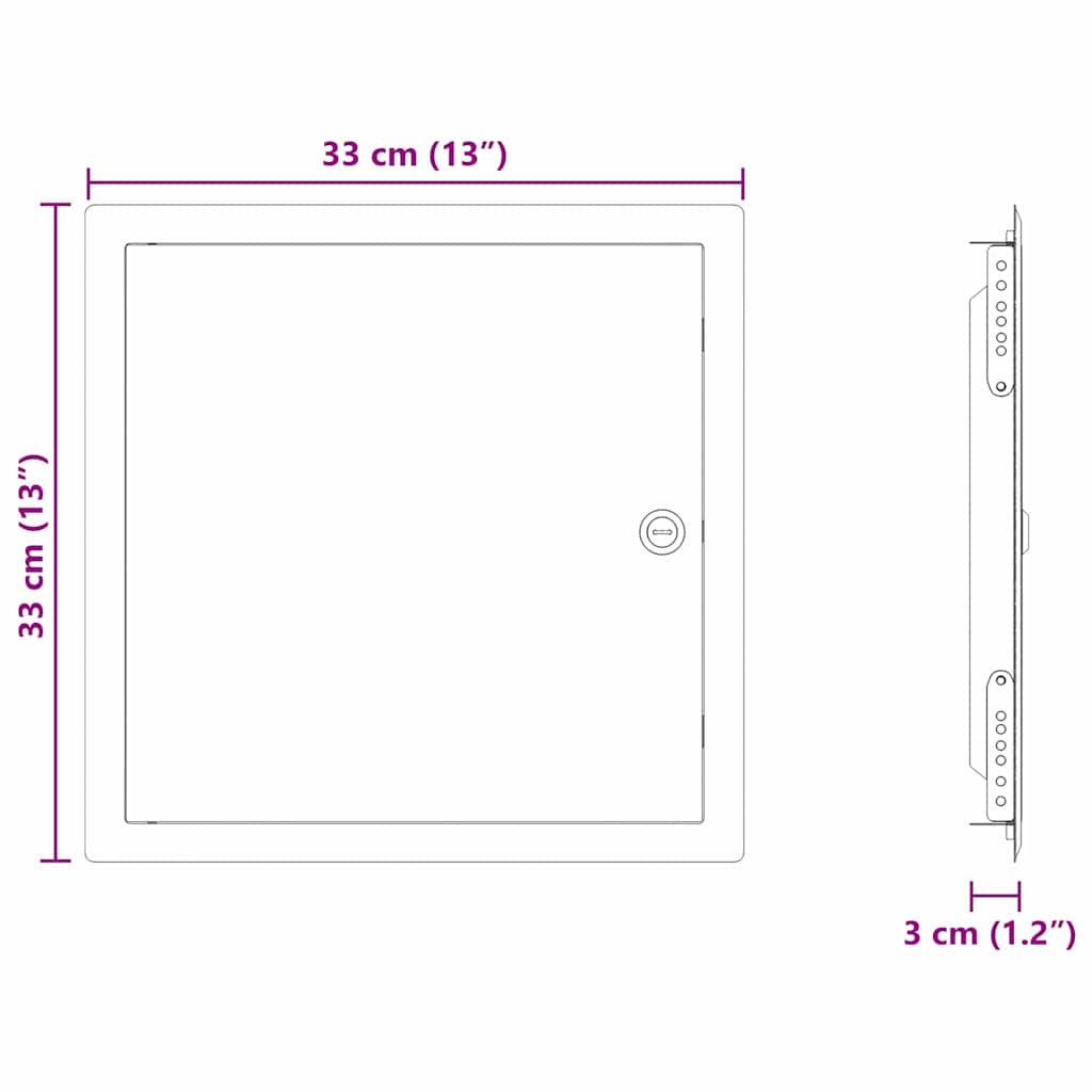 Access Panel White 33 x 33 x 3 cm Steel