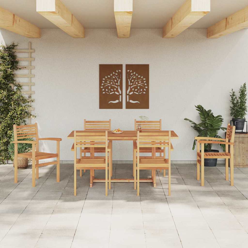 Chair 6 pcs Brown 56 x 55 x 90.5 cm Solid Teak Wood