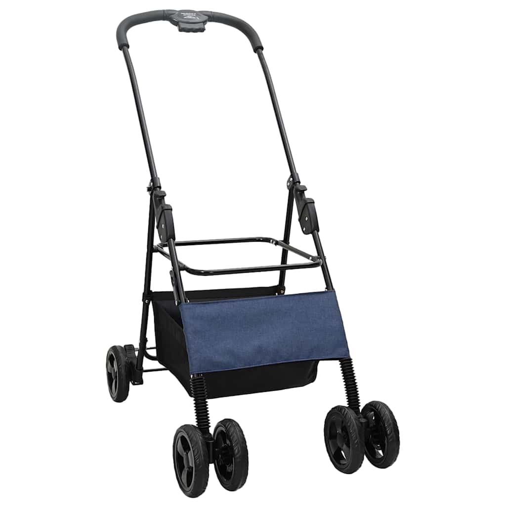 Folding Pet Stroller Adjustable Blue 81 x 47 x 99 cm Polyester