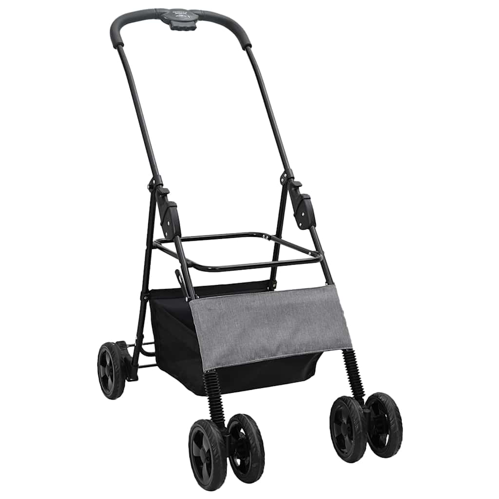 Folding Pet Stroller Adjustable Grey 81 x 47 x 99 cm Polyester