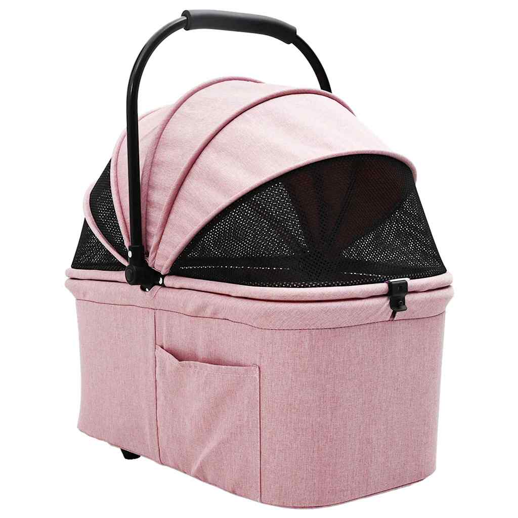 Folding Pet Stroller Adjustable Pink 78 x 54 x 101 cm Polyester