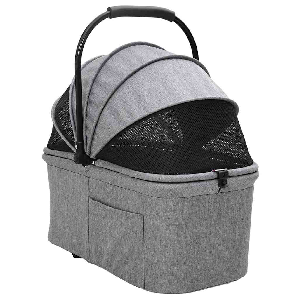 Folding Pet Stroller Adjustable Grey 78 x 54 x 101 cm Polyester
