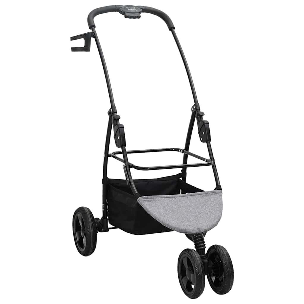 Folding Pet Stroller Adjustable Grey 78 x 54 x 101 cm Polyester