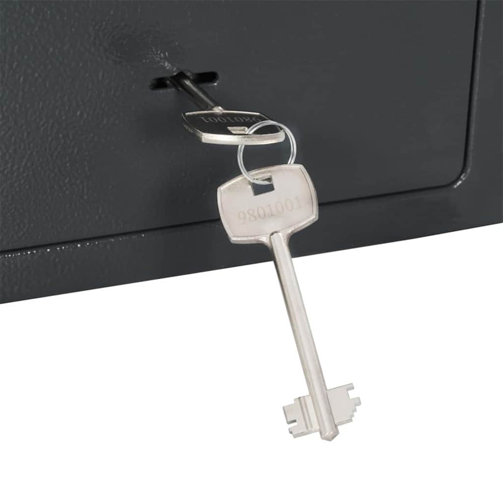 Safe Box with Lock Dark grey 23 x 17 x 17 cm Steel