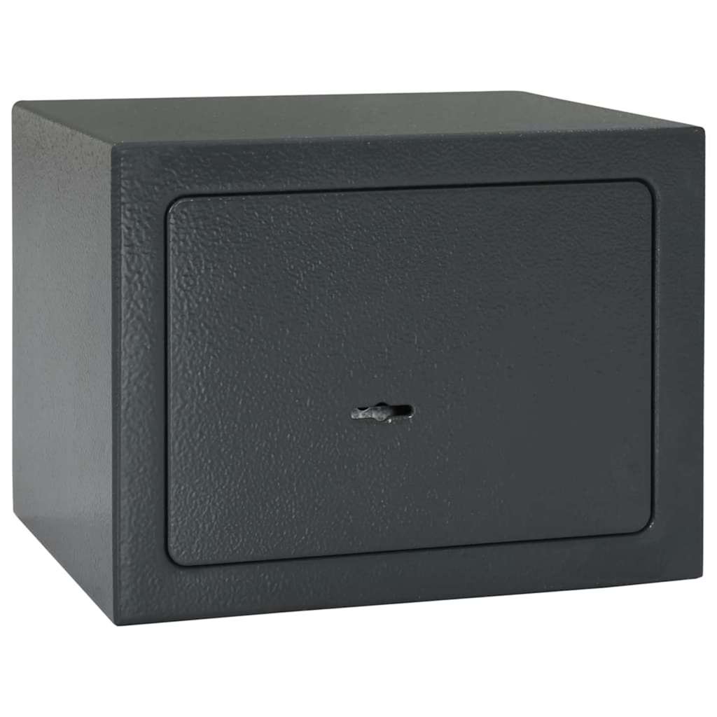 Safe Box with Lock Dark grey 23 x 17 x 17 cm Steel