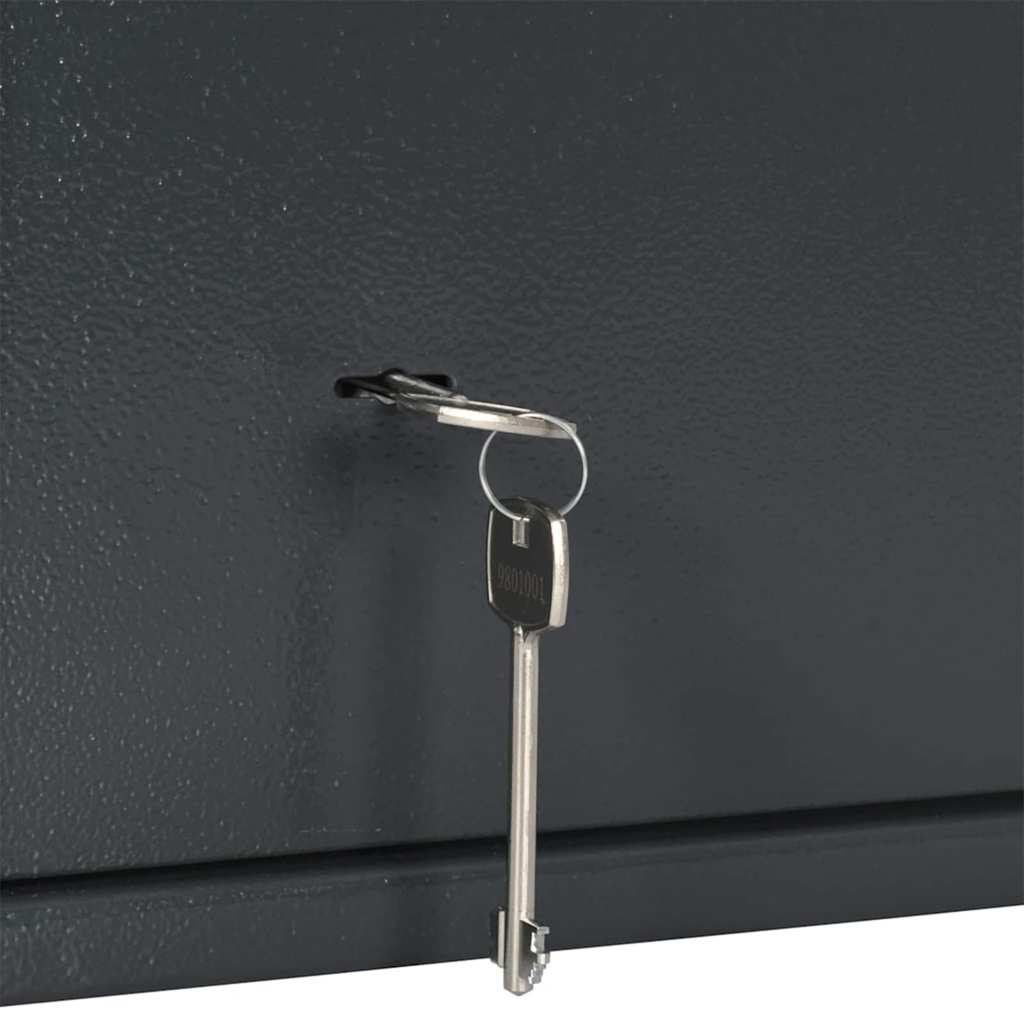 Safe Box with Lock Dark grey 35 x 25 x 25 cm Steel