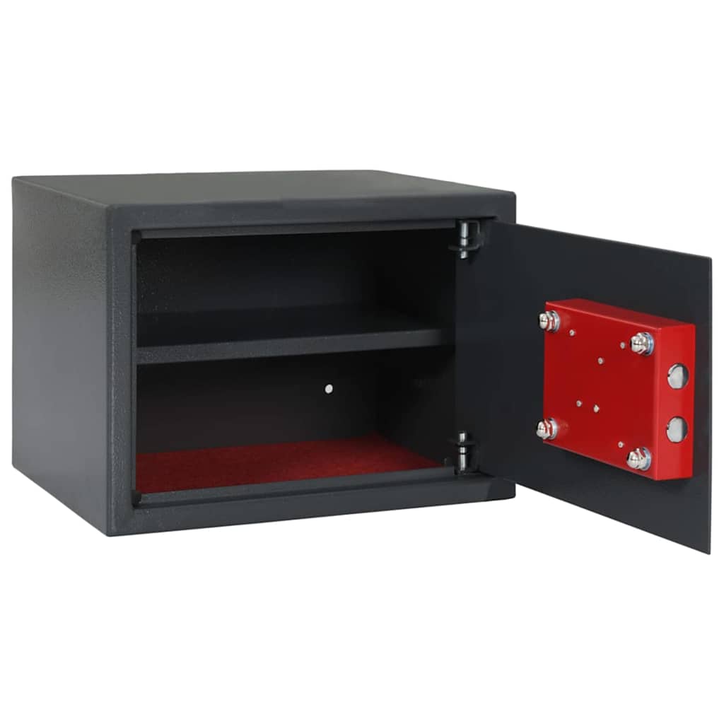 Safe Box with Lock Dark grey 35 x 25 x 25 cm Steel