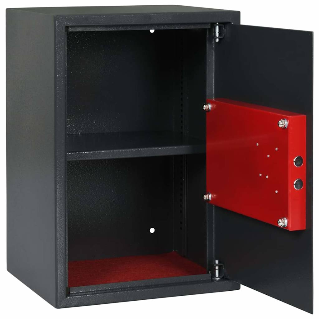 Safe Box with Lock Dark grey 35 x 31 x 50 cm Steel