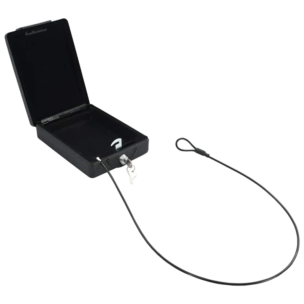 Car Safe with Lock Black 22 x 16 x 7 cm Steel