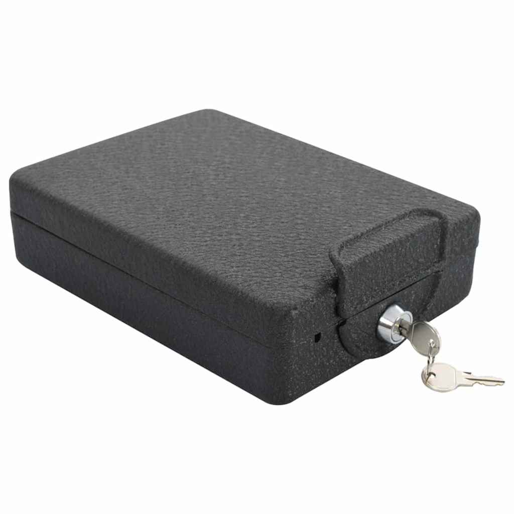 Car Safe with Lock Black 22 x 16 x 7 cm Steel