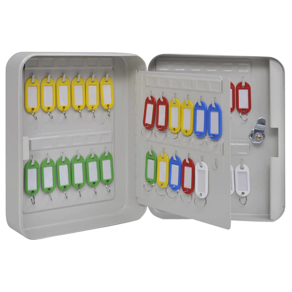 Key Box with Lock Ivory 20 x 7.5 x 25 cm Steel