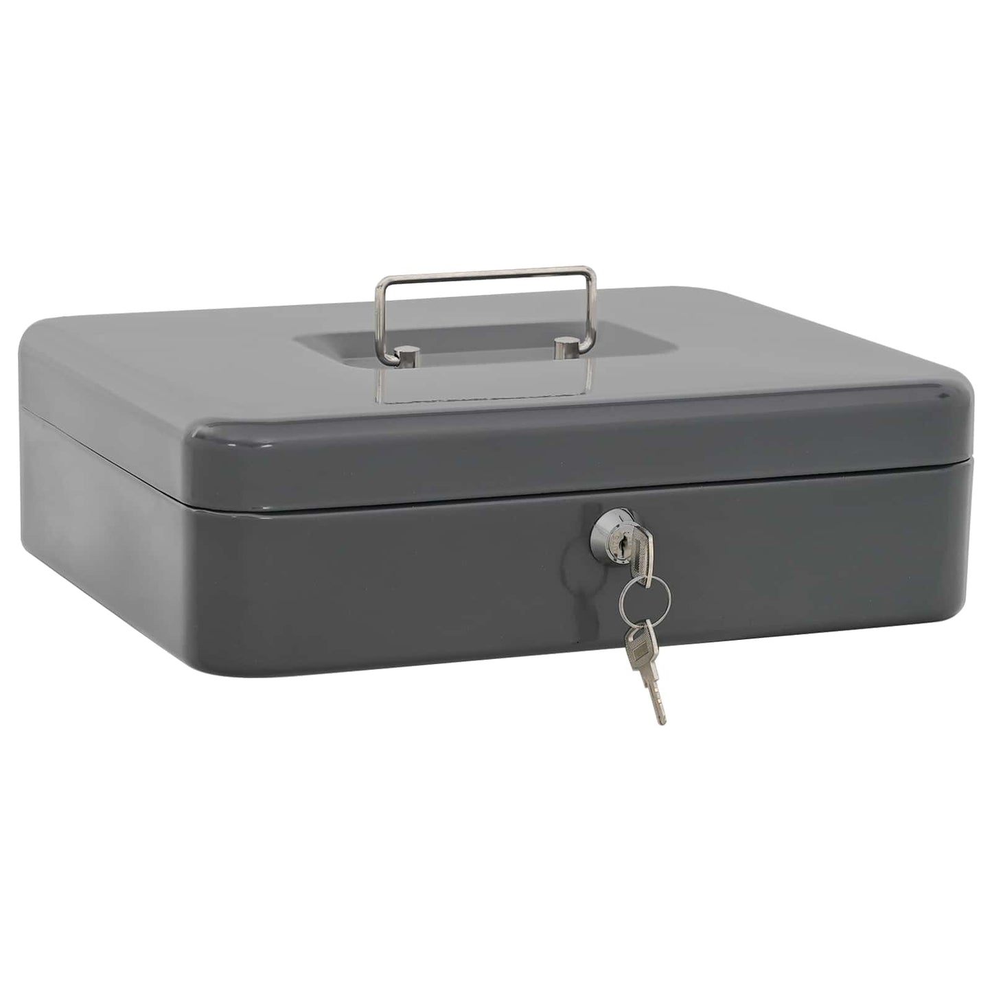 Cash Box with Lock Dark grey 30 x 24 x 9 cm Steel