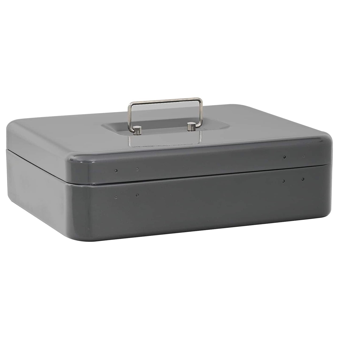 Cash Box with Lock Dark grey 30 x 24 x 9 cm Steel