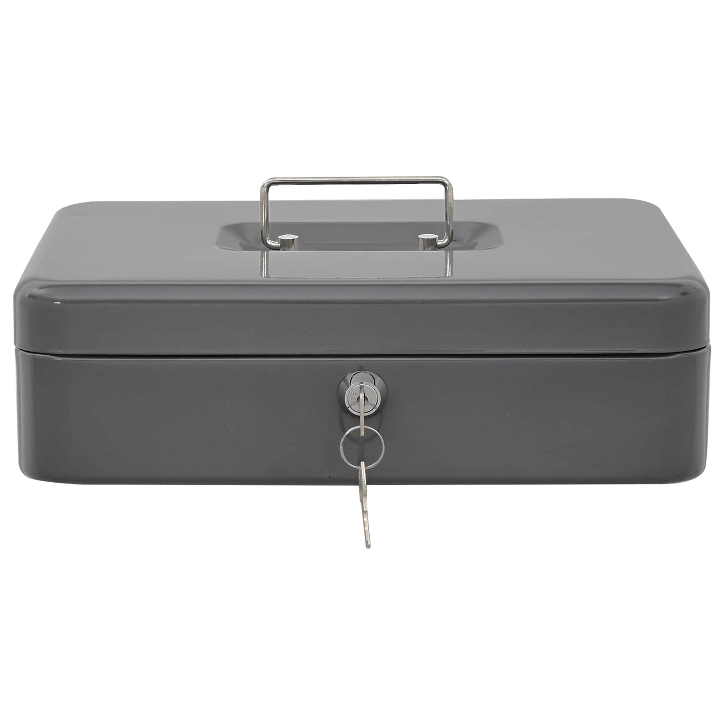 Cash Box with Lock Dark grey 30 x 24 x 9 cm Steel