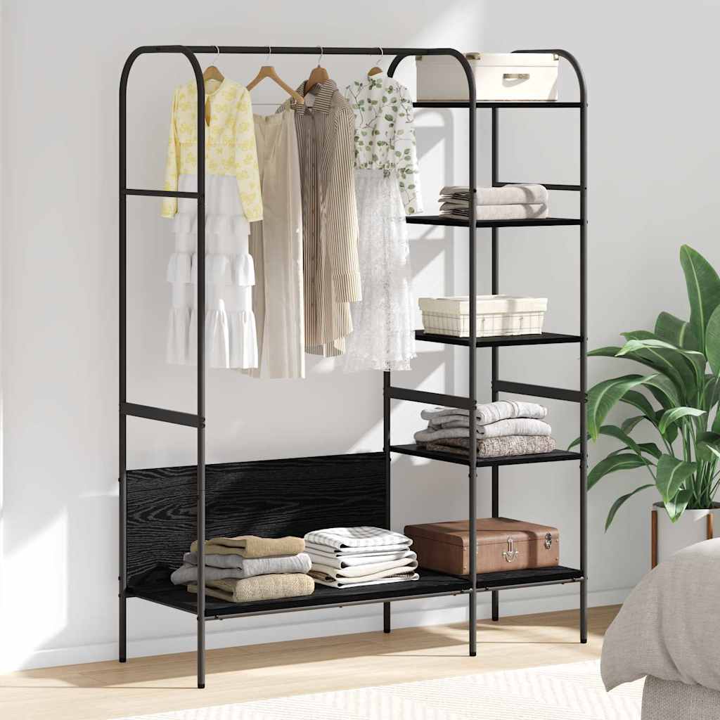 Clothes Rack with Shelf Black 120 x 44 x 160 cm Engineered Wood
