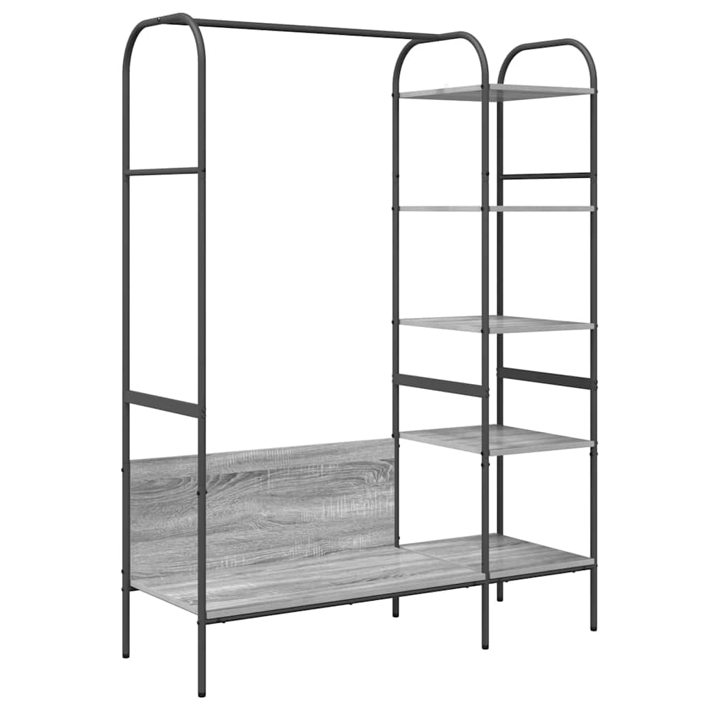 Clothes Rack with Shelf Grey 120 x 44 x 160 cm Engineered Wood