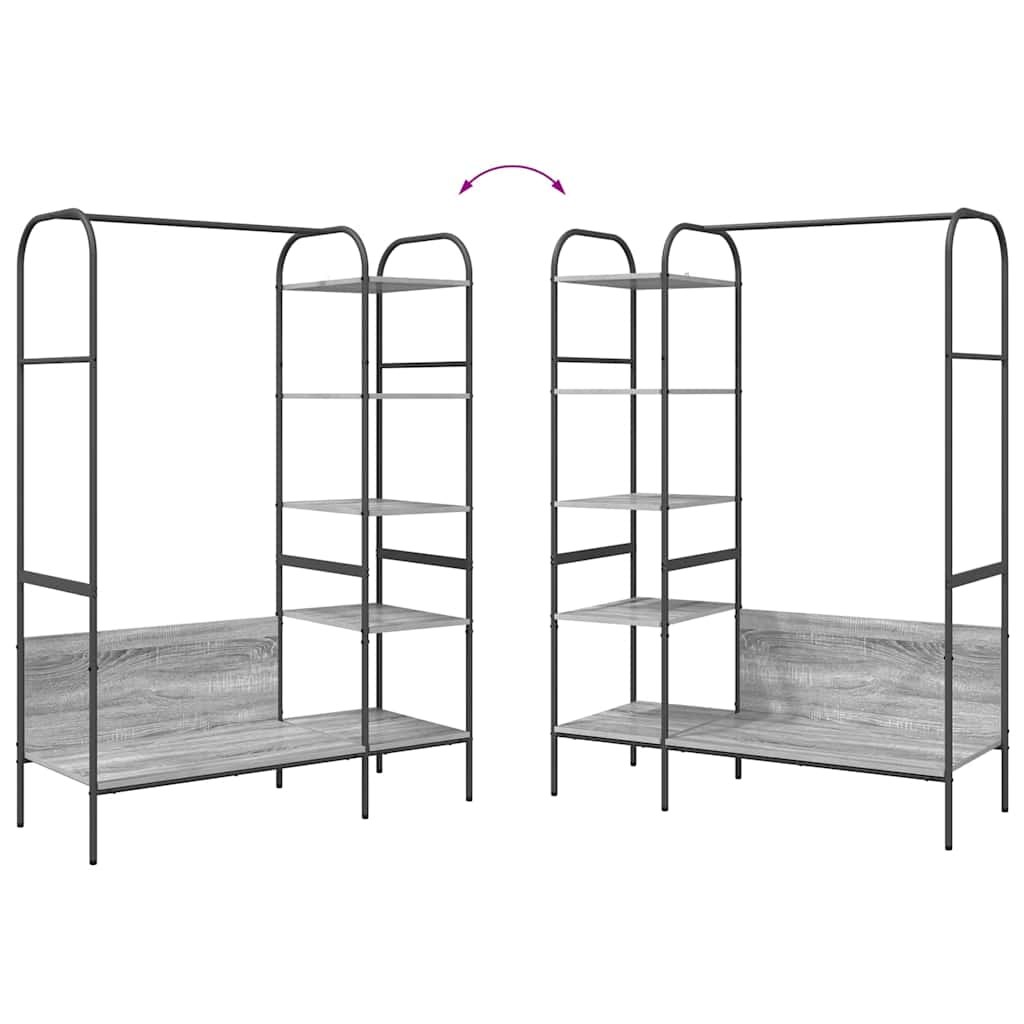 Clothes Rack with Shelf Grey 120 x 44 x 160 cm Engineered Wood