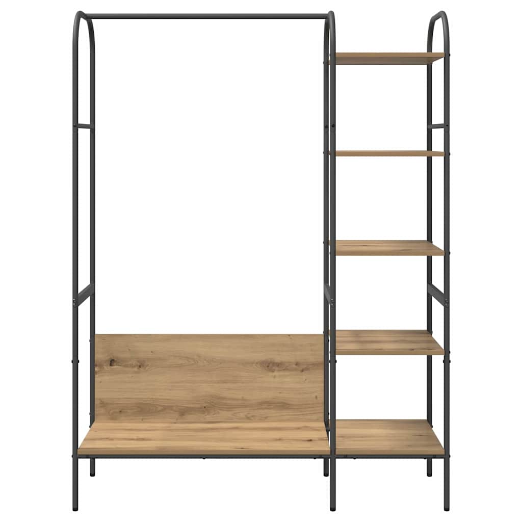 Clothes Rack with Shelf Beige 120 x 44 x 160 cm Engineered Wood