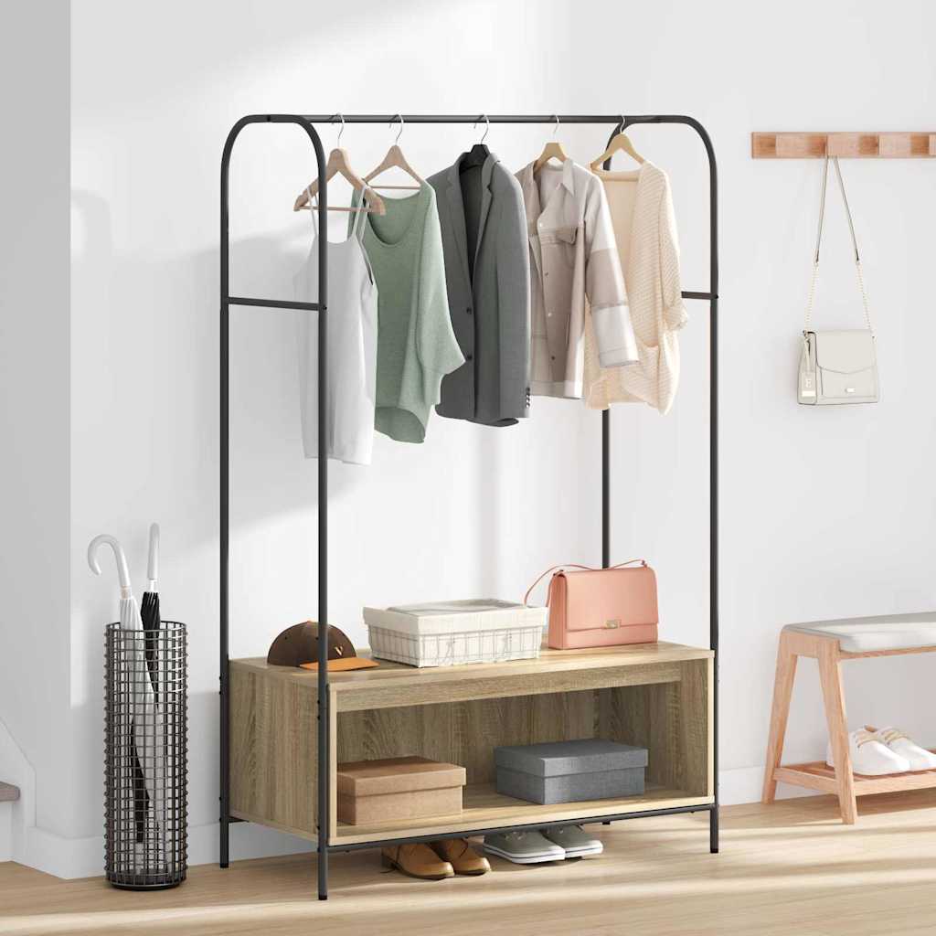 Clothes Rack Brown Oak 100 x 44 x 160 cm Engineered Wood