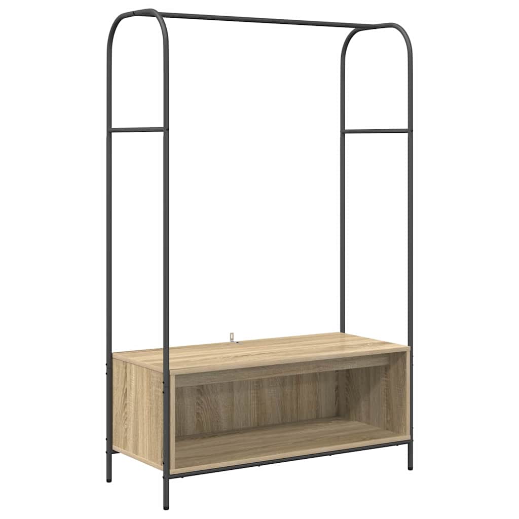 Clothes Rack Brown Oak 100 x 44 x 160 cm Engineered Wood