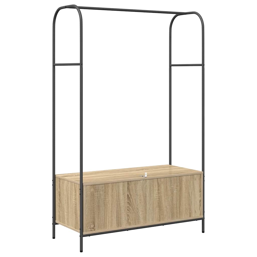 Clothes Rack Brown Oak 100 x 44 x 160 cm Engineered Wood