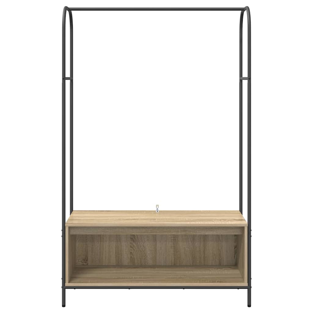 Clothes Rack Brown Oak 100 x 44 x 160 cm Engineered Wood