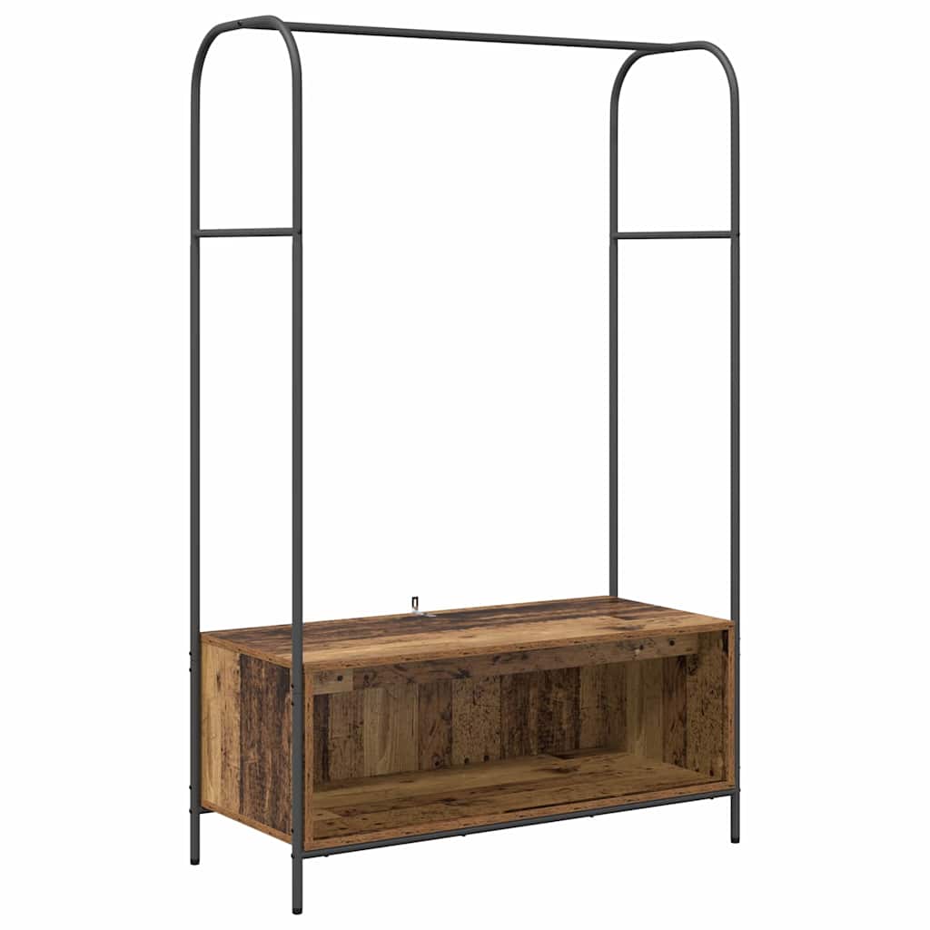 Clothes Rack Brown Oak 100 x 44 x 160 cm Engineered Wood